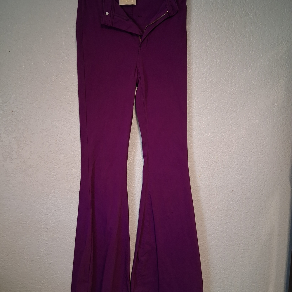 Judith March Purple Boot Cut Flare Pants